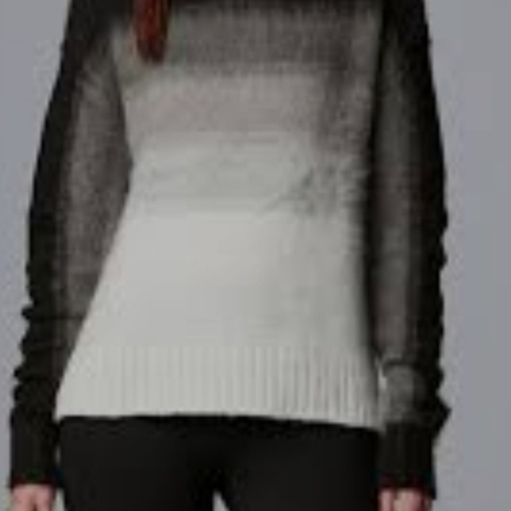 Black and White Crew Neck Sweater with Minimalist Design